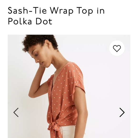 Madewell polka dot tie waist sash top S - Picture 3 of 9